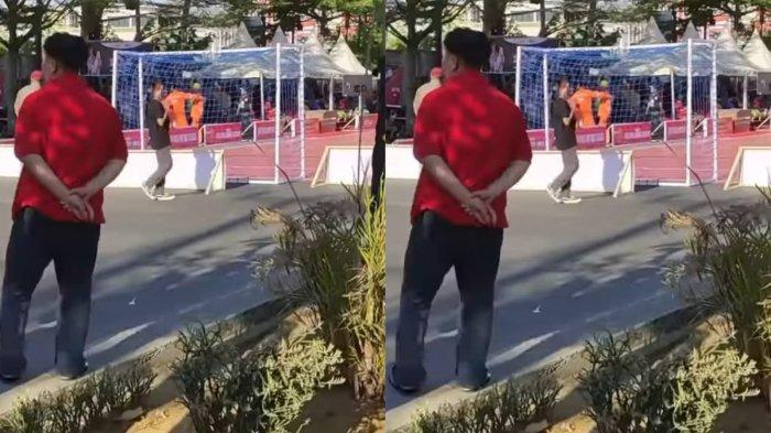 Viral video keluhan pengguna jalan macet gara-gara ada pertandingan futsal di Jalan Boulevard Kota Makassar, Selasa (26/9/2023).