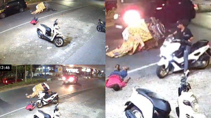 Tangkapan layar CCTV Viral di media sosial (Medsos) seorang pemulung menjadi korban tabrak lari di Jl Arif Rate, Kecamatan Ujung Pandang, Kota Makassar, Selasa (20/8/2024)