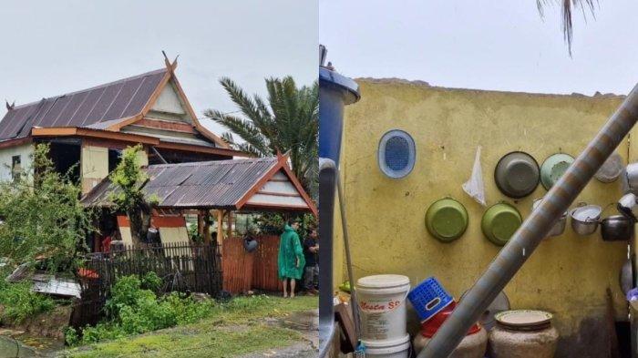 Sejumlah rumah warga di Desa Tunikamaseang, Kecamatan Bontoa, Kabupaten Maros, Sulawesi Selatan, rusak parah setelah diterjang angin kencang disertai hujan deras.