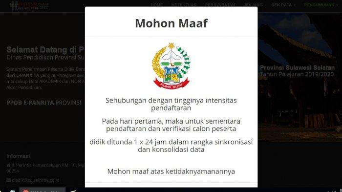 Pendaftaran PPDB Online 2019 di Sulsel Jalur Zonasi Jenjang SMA Ditunda