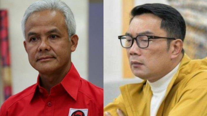 Mantan Gubernur Jateng, Ganjar Pranowo dan mantan Gubernur Jabar, Ridwan Kamil. Mereka didorong berpasangan menjadi Capres dan Cawapres.