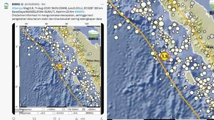 Gempa 3,6 SR di Nias Selatan, Cek Informasi Gempa Hari Ini