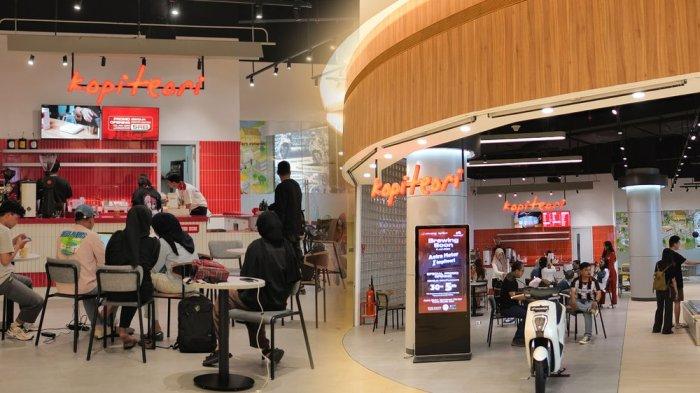 Suasana Outlet kesembilan Kopiteori yang resmi hadir di Lower Grand, Trans Studio Mall (TSM), Makassar, Minggu (7/7/2024). Kehadiran Kopiteori di TSM sekaligus berkolaborasi dengan aplikasi Motorku X solusi lengkap bagi pengguna motor Honda dari Astra Motor.