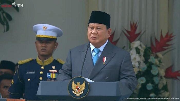 KRITIK ELITE BANGSA-Presiden Republik Indonesia, Prabowo Subianto, menyampaikan pidato kenegaraan pada peringatan Hari Lahir Pancasila di Gedung Pancasila, Senin (2/6/2025). Prabowo melontarkan kritik tajam terhadap elite bangsa dalam pidato. 