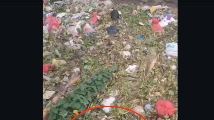 PENEMUAN MAYAT – Penampakan lokasi penemuan mayat balita (lingkaran merah) di saluran irigasi Desa Allakuang, Kecamatan Maritengngae, Sidrap. Tiga mayat ditemukan di lokasi berbeda di Sidrap, Kamis (15/5/2025).