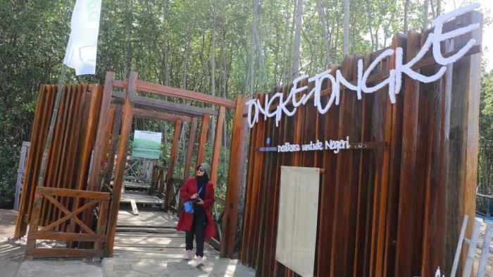 Pintu masuk area Hutan Mangrove Tongke-tongke yang terletak di Kecamatan Sinjai Timur, Kabupaten Sinjai, Sulawesi Selatan (Sulsel).
