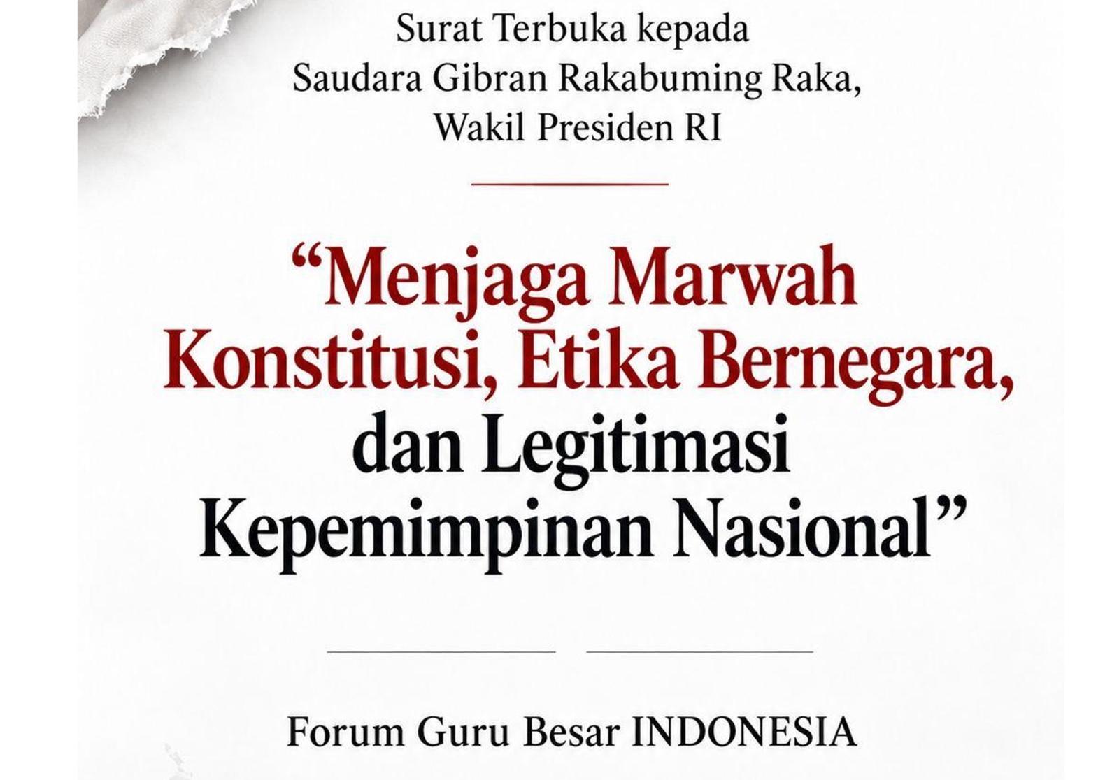 Empat Guru Besar Sulsel Layangkan Surat Terbuka ke Gibran