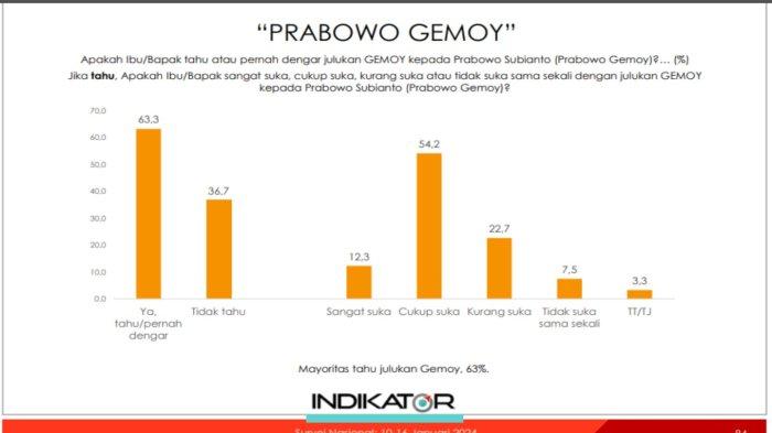Survei Pilpres 2024 versi Indikator Politik periode Januari 2024. Anies Baswedan terkenal dengan 