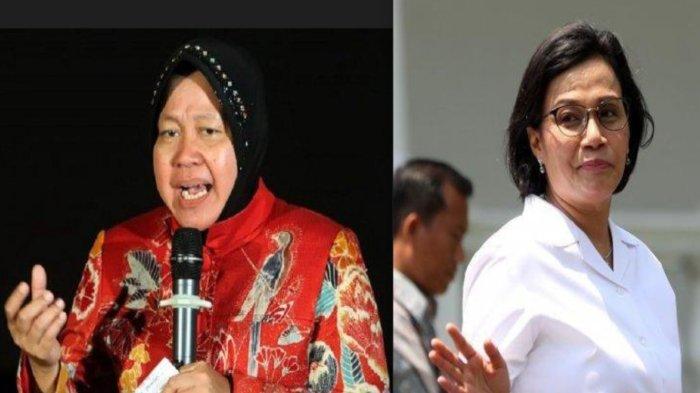 Menteri Sosial Tri Rismaharini dan Menteri Keuangan Sri Mulyani. Seteru Pilpres 2024 pindah ke Mahkamah Konstitusi (MK). Muncul permintaan menghadirkan 4 menteri dari Kabinet Joko Widodo hingga Megawati Soekarnoputri dalam persidangan.
