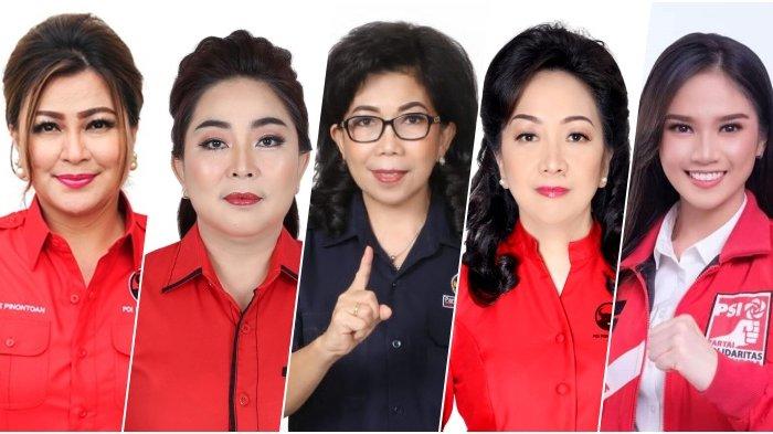 Kolase foto 5 Caleg Cantik DPRD Provinsi Dapil Sulawesi Utara 1 Peraih Suara Terbanyak Sementara.