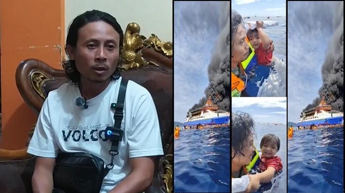 WAWANCARA - Abdul Rahman Agu, pria yang menolong balita di tengah lautan saat KM Barcelona terbakar pada Minggu (20/7/2025), saat diwawancarai Tim TribunManado.co.id. Abdul Rahman Agu viral setelah aksi heroiknya itu. Mamay sejatinya tak mau jadi pahlawan. Ia hanya melakukan apa yang wajib dilakukan setiap manusia saat melihat sesamanya dalam bahaya.