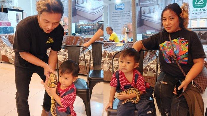 Alkahfi saat memegang ular peliharaannya, Minggu (20/1/2025).