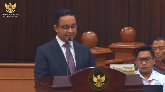 Anies Baswedan saat Sidang Sengketa Hasil Pemilihan Presiden Tahun 2024 (Rabu, 27 Maret 2024)