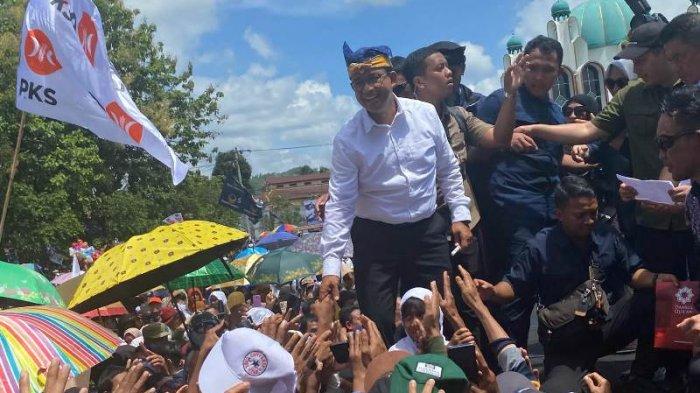 Anies Baswedan saat kampanye di Kotamobagu, Sulawesi Utara.
