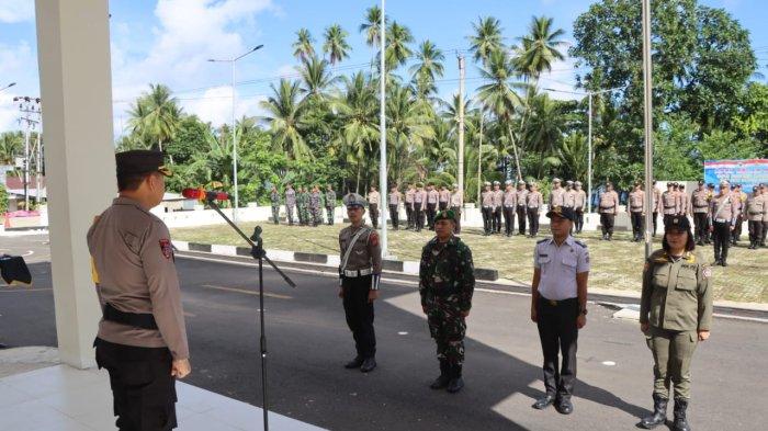 Apel gelar pasukan yang dilaksanakan Polres Kepulauan Sitaro dalam rangka Operasi Patuh Samrat 2023, Senin (10/7/2023).