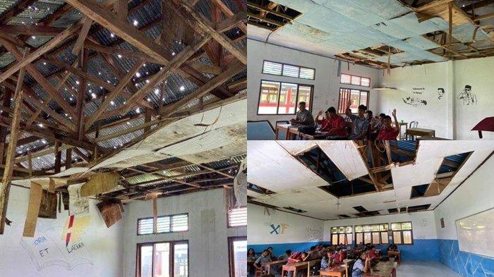 Atap di SMA Negeri 1 Tagulandang, Kepulauan Sitaro, Sulawesi Utara