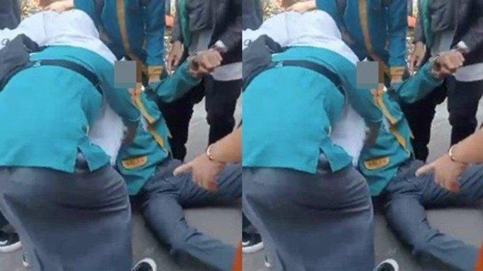 Beredar video seorang siswa SMK Bina Jaya Kertapati Palembang terkapar bersimbah darah di pinggir jalan diduga jadi korban pengeroyokan, Jumat (14/7/2023)