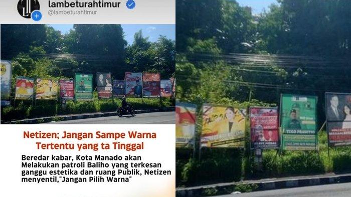 Berita Viral Beredar Kabar Ada Patroli Baliho Ganggu Estetika Manado, Netizen: Jangan Pilih Warna