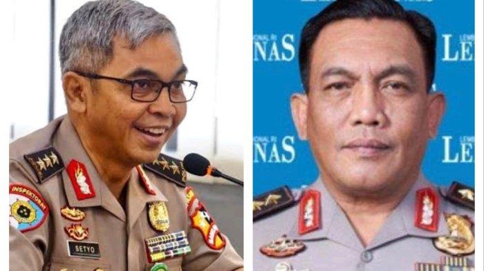 Komjen Pol Setyo Budiyanto (kiri) dan Komjen Pol RZ Panca Putra Simanjuntak (kanan).