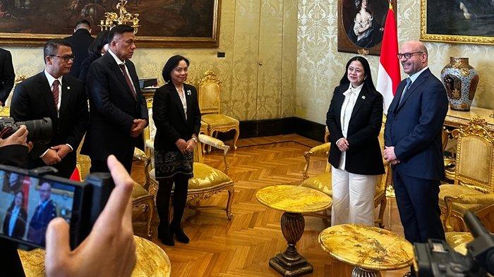 DAMPINGI: Gubernur Sulut Olly Dondokambey mendampingi Ketua DPR RI Puan Maharani dalam pertemuan dengan Presiden Chamber of Deputies Lorenzo Fontana, Kamis (6/2/2025) di Italia. Pertemuan berlangsung di sela-sela World Leaders Summit on Children’s Rights.