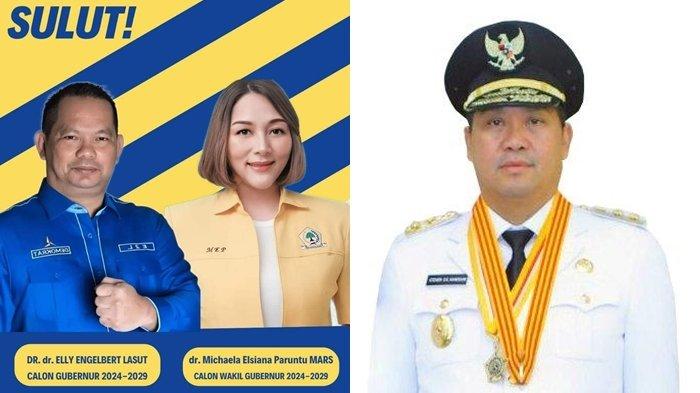 Foto Elly Lasut dengan Michaela Paruntu yang beredar luas di media sosial bersama calon gubernur dari PDIP, Steven Kandouw.
