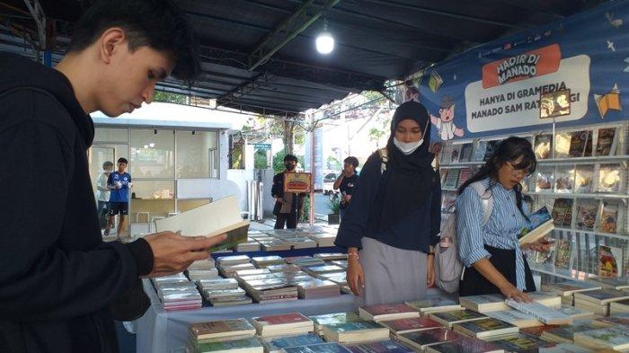 Event Semesta Buku Gramedia Samrat Manado, Sulawesi Utara, Jumat (16/2/2024).