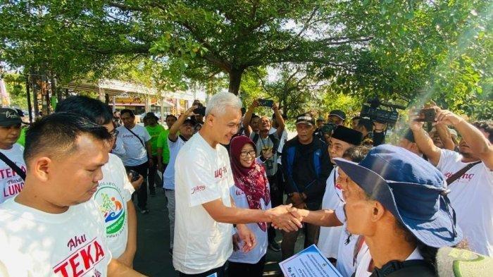 Ganjar Pranowo saat Peringatan Puncak Perayaan Hari Lingkungan Hidup Sedunia Tingkat Provinsi Jawa Tengah Tahun 2023 di Taman Rakyat Slawi Ayu Tegal.