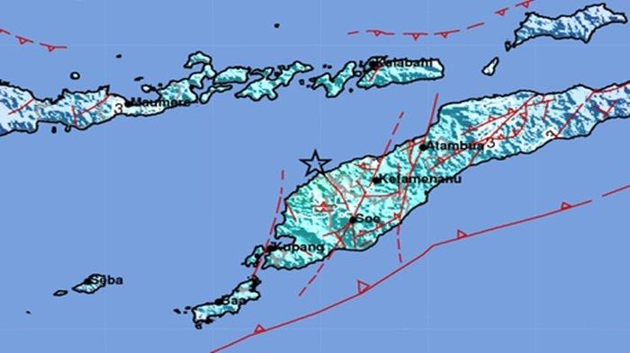 Gempa 6,0 SR di Timor Tengah Utara, Nusa Tenggara Barat (NTT) pada Selasa 25 Juli 2023 pagi.