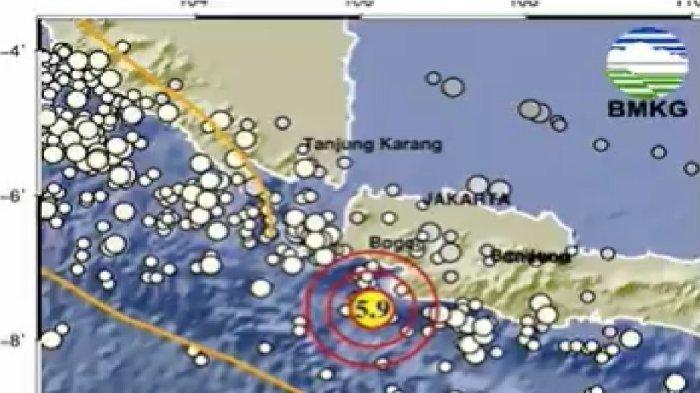 Gempa Magnitudo 5.9 SR yang Terjadi Saat ini Rabu 3 Januari 2024, Guncangan Berpusat dari Sini