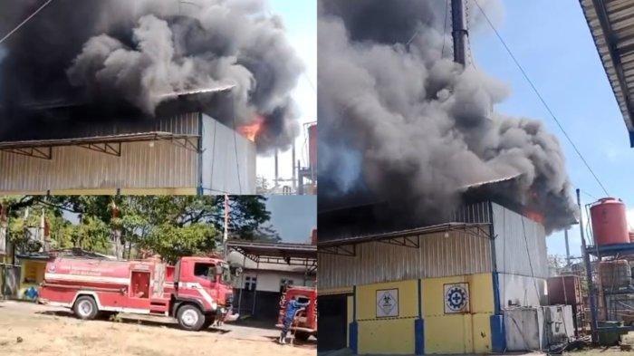 Gudang pengelolaan limbah milik Pemerintah Provinsi Sulawesi Selatan, terbakar, Senin (11/9/2023) siang.