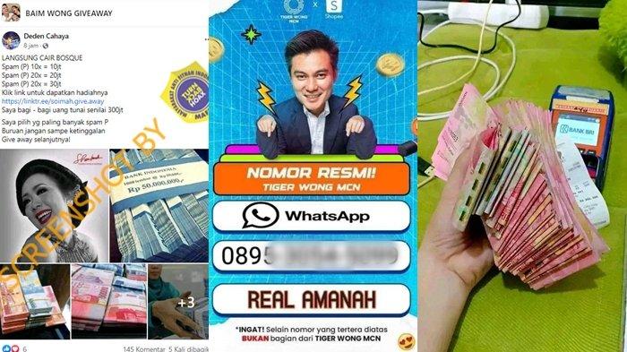 Hoaks Iming-iming Hadiah Giveaway Catut Pesohor, Jangan Gampang Percaya! kolase foto artis yang disebut bagi-bagi duit)