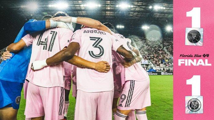 Tanpa sang mega bintang, Lionel Messi, Inter Miami meraih hasil imbang saat menjamu New York City FC pada kompetisi Major League Soccer (MLS), Minggu (1/10/2023) pagi WIB. 