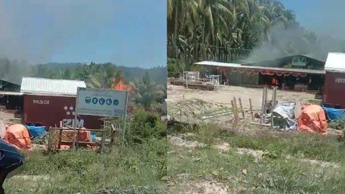 Kantor Tambang Pohuwato terbakar, Kamis (21/9/2023).