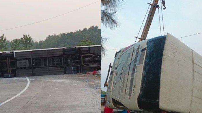 Kecelakaan maut dialami Bus Handoyo jurusan Yogyakarta-Bogor di Tol Cipali pada Jumat (15/12/2023) sore.