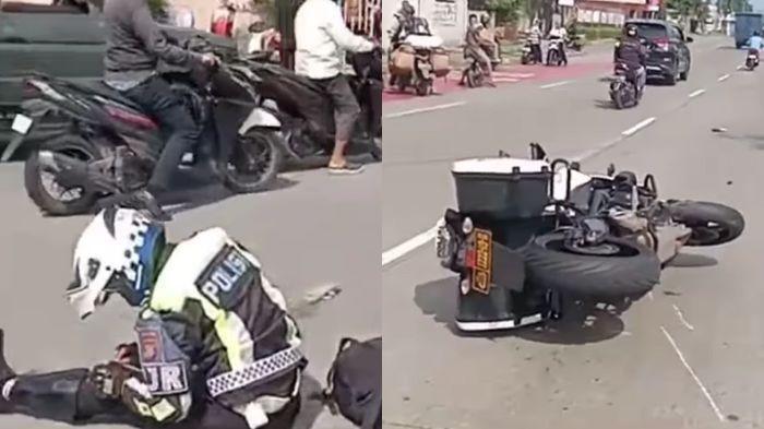 MOTOR PATROLI POLISI - Kecelakaan melibatkan dua motor patroli polisi dan seorang nenek terjadi di Medan, Sumatera Utara, Kamis (17/7/2025). Sempat viral di media sosial, dua anggota polisi disebut ugal-ugalan saat berkendara.