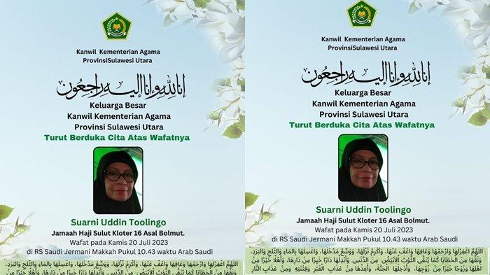 Almarhuma Suarni Uddin Toolingo asal Kabupaten Bolaang Mongondow Utara meninggal di Mekkah