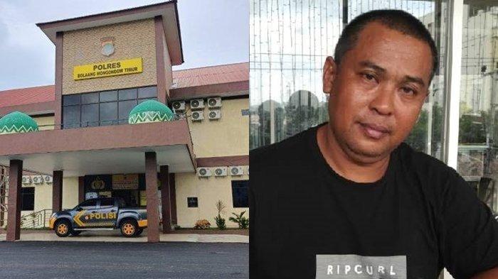 Kolase foto Kantor Polres Boltim dan Ali Kenter, penambang asal Boltim