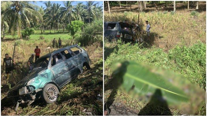 KECELAKAAN DI MINSEL - Kondisi kendaraan yang diduga alami kecelakaan di Desa Ongkaw, Minahasa Selatan, Rabu (26/2/2025). Diduga akibat kecelakaan tersebut dua orang meninggal dunia.