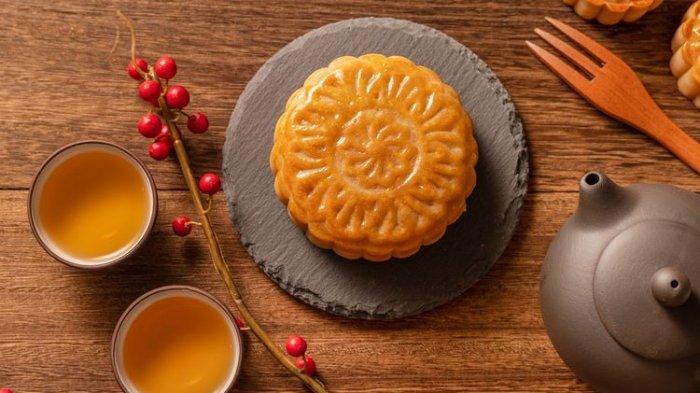 ilustrasi kue bulan atau mooncake.