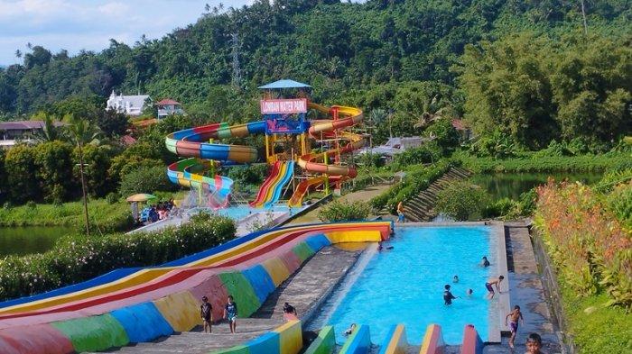Lomban Water Park di Jalan Bougainville, Tateli, Kecamatan Mandolang, Kabupaten Minahasa, Sulawesi Utara.