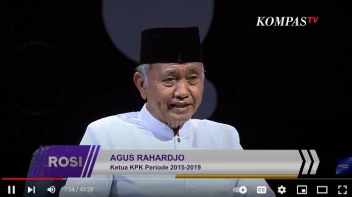 Mantan Ketua Komisi Pemberantasan Korupsi (KPK) Agus Rahardjo saat tampil di acara Rosi, Kompas TV, Kamis (30/11/2023) malam.
