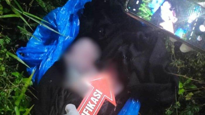 Mayat bayi yang ditemukan di jalan Pandu, Kecamatan Bunaken, Manado, Sulawesi Utara.
