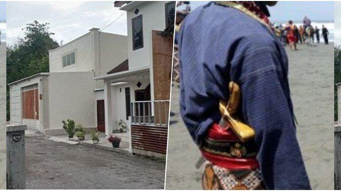 Kolase foto lokasi penggrebekan di Kelurahan Palur, Kecamatan Mojolaban, Sukoharjo pada Jumat (1/12/2023) (foto kiri) dan Ilustrasi Abdi Dalem (kanan).