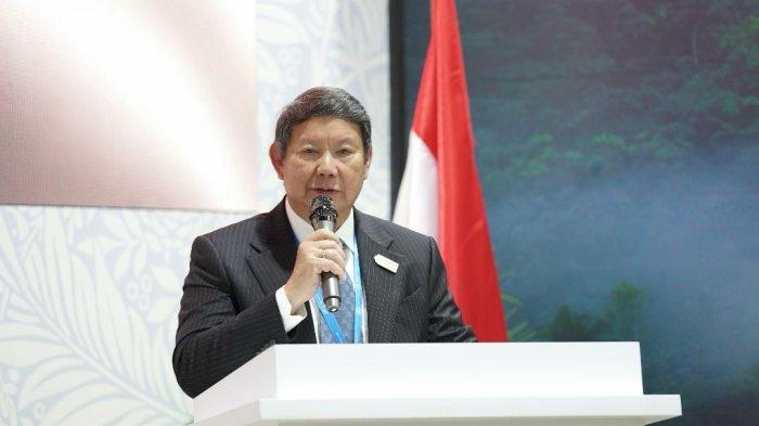 Utusan Khusus Presiden Republik Indonesia dalam COP29, Hashim Djojohadikusumo memberikan keynote speech di sesi talkshow CEO Climate Talks bertajuk 