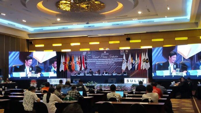 Pembukaan Pleno Rekapitulasi Hasil Pemilu 2024 tingkat Provinsi Sulawesi Utara di Novotel Manado, Senin (4/3/2024).