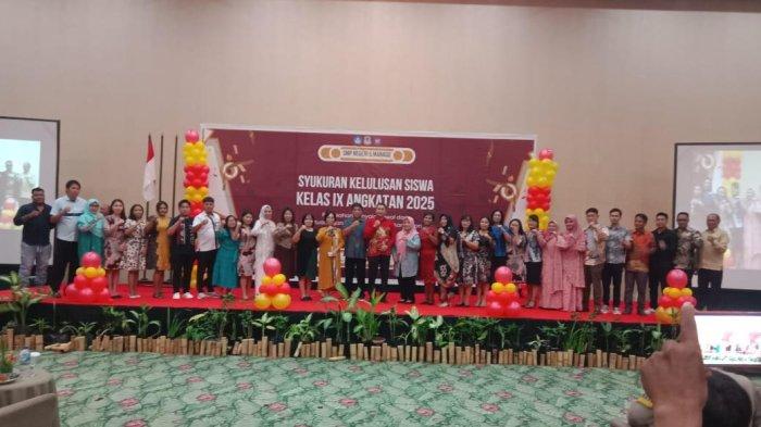 PENAMATAN: Penamatan SMPN 5 Manado yang berlangsung di salah satu Hotel berbintang empat di kota Manado beberapa hari lalu.