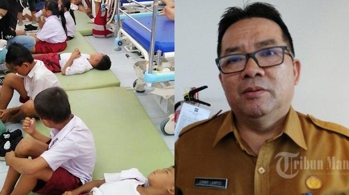 Kolase foto Kadis Pangan Sulawesi Utara Jemmy Lampus dan Sejumlah Siswa di Bolmong yang Diduga Alami Keracunan