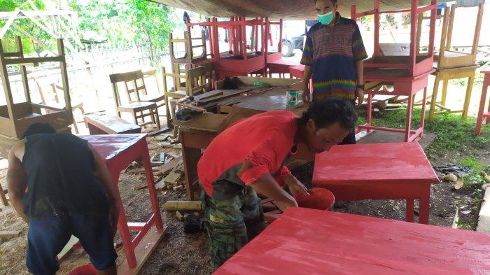 Perbaikan fasilitas belajar mengajar di SMP Negeri 2 Sinonsayang Minsel Sulawesi Utara