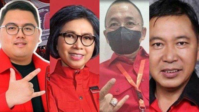 Perolehan Suara Sementara DPR RI Sulut PDIP. Kolase foto Rio, Yasti, Wenny dan James
