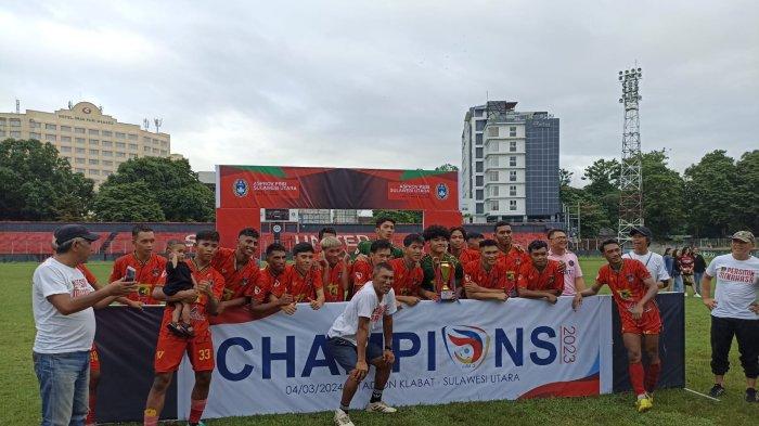 Persmin Minahasa juara Liga 3 Regional Sulawesi Utara setelah di final mengalahkan Persminsel dengan skor 3-1 di Stadion Klabat Manado, Senin (4/3/2024).